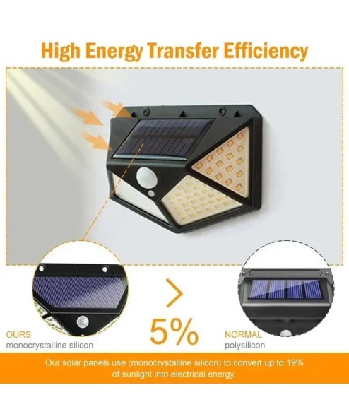 Lampe solaire LED multifonctionnelle avec détecteur de mouvement, lumière du soleil étanche, décoration de jardin extérieur, 62 