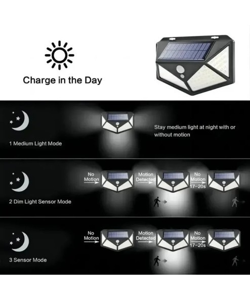 Lampe solaire LED multifonctionnelle avec détecteur de mouvement, lumière du soleil étanche, décoration de jardin extérieur, 62 